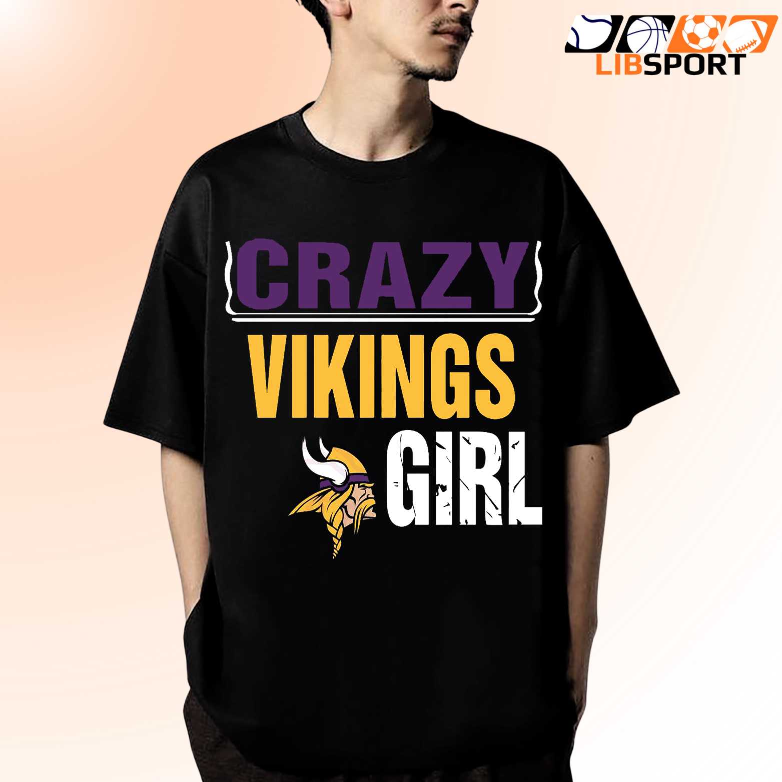 Crazy Vikings Girl T Shirt, Minnesota Vikings Tee, Game Day Shirt